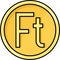 Hungarian forint coin icon, currency of Hungary