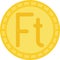 Hungarian forint coin icon, currency of Hungary