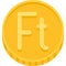 Hungarian forint coin icon, currency of Hungary