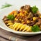 Hungarian goulash with pasta