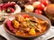 Hungarian goulash in plate