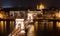Hungarian landmarks at night, Chain Bridge in Budapest