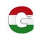 Hungarian letter G - Capital 3d flag of hungary font - Budapest, Central Europe or politics concept