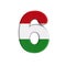 Hungarian number 6 -  3d flag of hungary digit - Budapest, Central Europe or politics concept