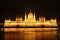 Hungarian parliament in Budapest at night