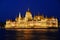 Hungarian Parliament Building in Budapest by night