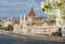 Hungarian parliament building and Danube river in spring, Budapest, Hungary