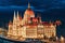 Hungarian Parliament at evening. Budapest. One of the most beautiful buildings in the Hungarian capital