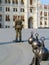 The Hungarian soldier standing on a check-post