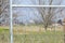 Hungarian village seen through the Border fence between Rastina Serbia & Bacsszentgyorgy Hungary.