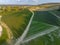 Hungary - Amazing tulips field from above with amazing lines and colors