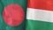 Hungary and Bangladesh two flags textile cloth 3D rendering