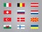Hungary, Belgium, Austria flag vector set. A sign of Russia, France, Switzerland