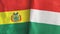 Hungary and Bolivia two flags textile cloth 3D rendering