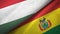 Hungary and Bolivia two flags textile cloth, fabric texture