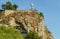 Hungary, Budapest, Gellert Hill, cross near the Cave Church