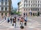 Hungary, Budapest, people on St. Stephen Square