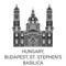 Hungary, Budapest, St. Stephen's Basilica travel landmark vector illustration