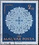 Hungary circa 1960: A post stamp printed in Hungary showing an ornate white halas lace work against a blue background
