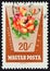 HUNGARY - CIRCA 1962: stamp 20 Hungarian heller printed by Hungary, shows flowering plant Rosa (Rose) hybrid, flora