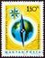 HUNGARY - CIRCA 1965: A stamp printed in Hungary from the `International Quiet Sun Year ` issue shows Compass needle on Globe, cir