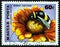 HUNGARY - CIRCA 1980: A stamp printed in Hungary shows Gaillardia aristata and Garden bumblebee Bombus hortorum, circa 1980.