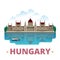 Hungary country design template Flat cartoon style