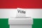 Hungary election ballot box and voting paper. 3D Rendering