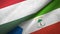 Hungary and Equatorial Guinea two flags textile cloth, fabric texture