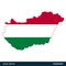 Hungary - Europe Countries Map and Flag Vector Icon Template Illustration Design. Vector EPS 10.