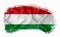 Hungary flag, brush stroke, typography, lettering, logo, label, banner on a white background