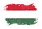 Hungary flag on distressed grunge white stroke brush background