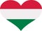 Hungary flag heart