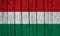 Hungary Flag Over Wood Planks