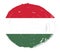 Hungary flag painted on a distressed white stroke brush background