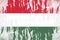 Hungary flag painted on old distressed concrete wall background