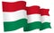 Hungary Flag Waving Vector Illustration
