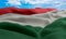 Hungary flag in the wind. Realistic and wavy fabric flag. 3D rendering