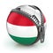 Hungary football nation - football in the unzipped bag with Hungarian flag print