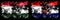 Hungary, Hungarian, Croatia, Croatian sparkling fireworks concept and idea flags