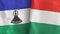 Hungary and Lesotho two flags textile cloth 3D rendering