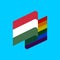 Hungary LGBT flag. Hungarian Symbol of tolerant. Gay sign rainbow