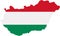 Hungary map with flag