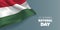 Hungary national day greeting card, banner with template text vector illustration