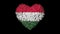 Hungary National Day. March 15. Revolution and Independence Day. Heart animation with alpha matte. Flowers forming heart shape. 3D