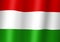 hungary national flag 3d illustration close up view