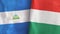 Hungary and Nicaragua two flags textile cloth 3D rendering