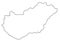 Hungary outline map vector illustration