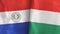 Hungary and Paraguay two flags textile cloth 3D rendering