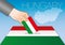 Hungary, political elections, ballot box with flag